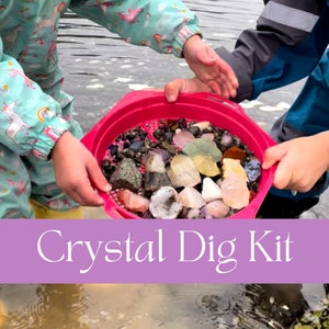 12 pound Crystal Gemstone Dig Kit, DIY Mining Bucket, Crystal Mystery Kit, Crystal Birthday Gift, Geology Dig Set, Raw Gem Excavation Kits