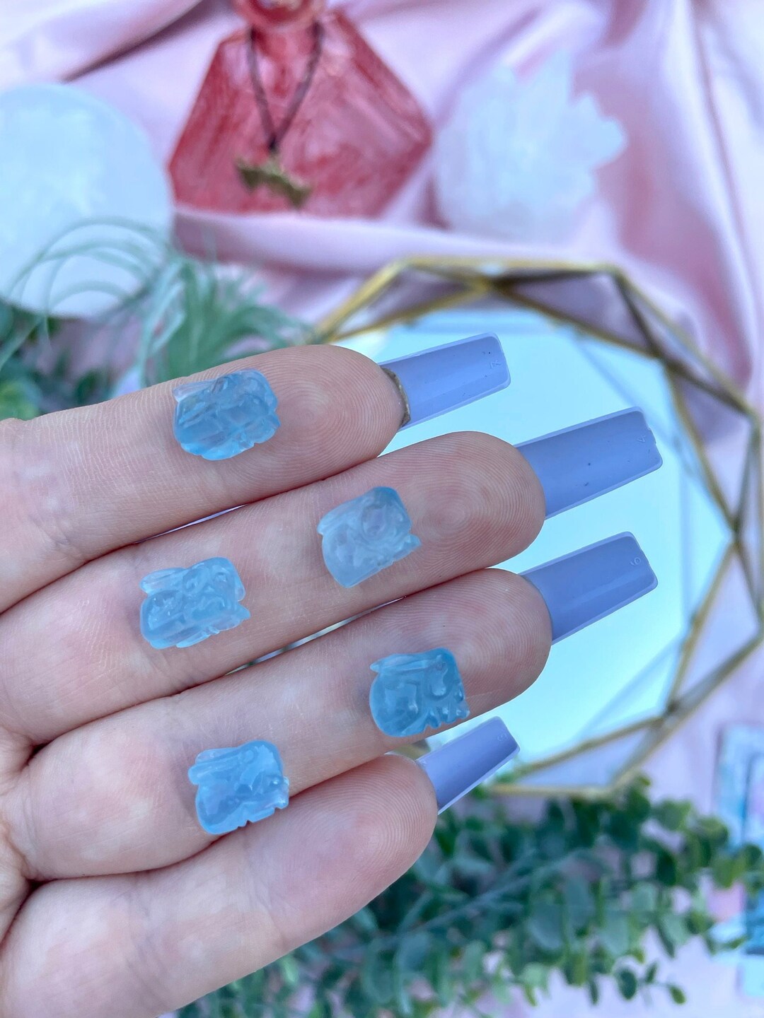 Mini Aquamarine Rabbit Crystal Carving Crystal Gift Crystal Etsy