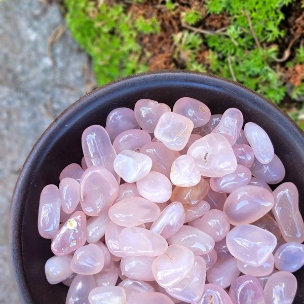 Pink Chalcedony Polished Tumbled Stones | Healing Crystals & Stones | Pink Tumbled Crystal | Pink Chalcedony Tumble | Reiki Healing Crystals
