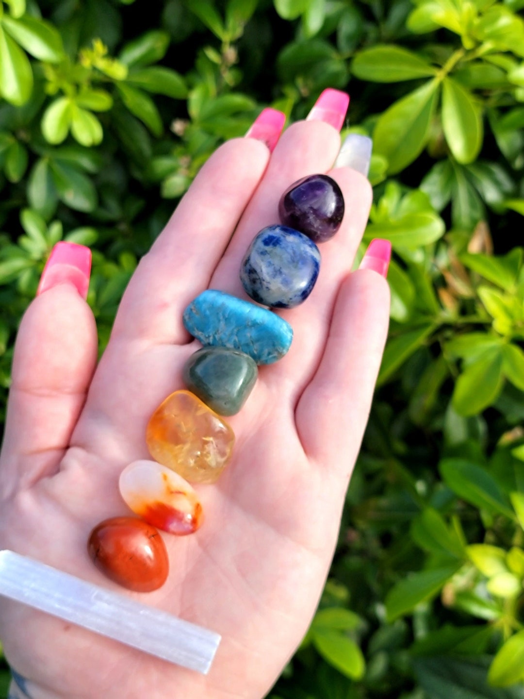 Chakra Crystal Tumble Set Mixed Tumbled Stones Healing Chakra Crystal ...