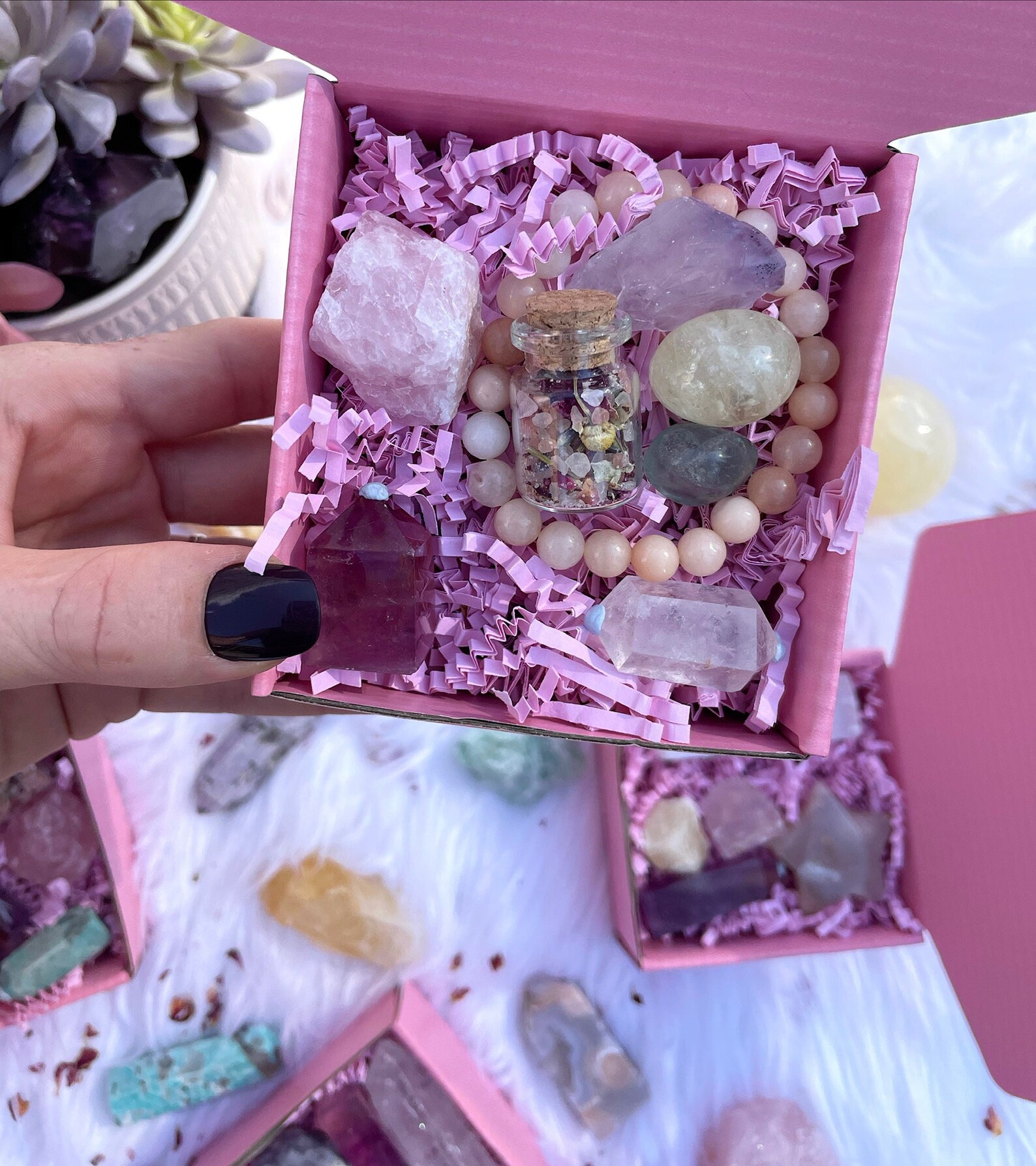Mystery Pastel Crystals Gift Box Pastel Crystal Gift for Her Etsy