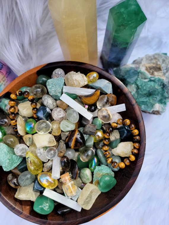 Abundance & Wealth Crystal Confetti Scoop Tumbled Stones for Etsy