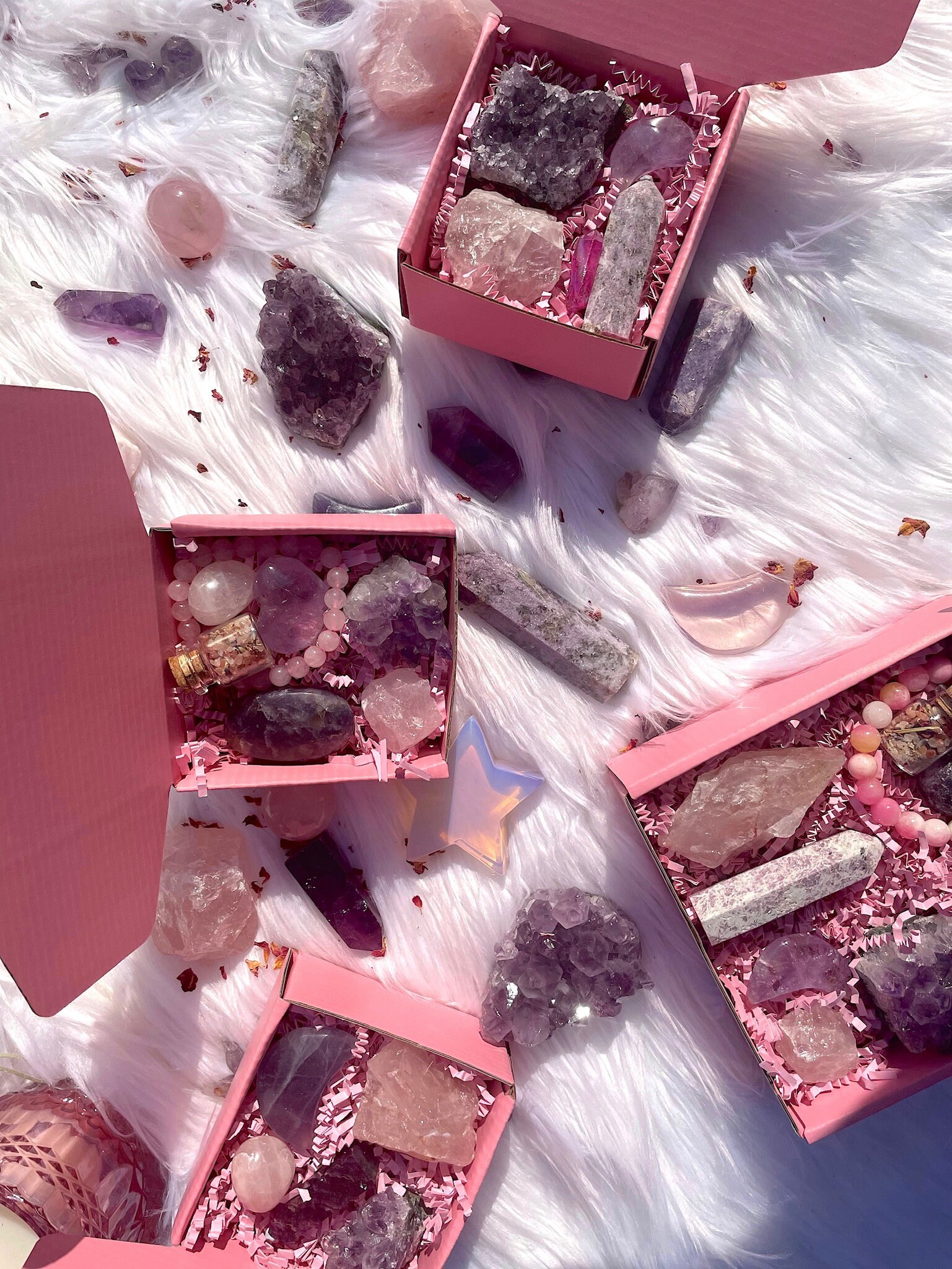 Mystery Pink & Purple Crystals Gift Box Pastel Crystal Gift Etsy