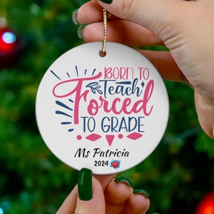 Teacher CUSTOM Christmas Ornament, Personalize It, FREE SHIPPING, Great Teacher Gift Idea, Nice Custom Teacher Memory, Good Teacher Gift