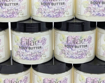 Lilac Body Butter, skin care, all-natural, healing, skin repair, moisturizing, vegan, whipped smooth, aloe vera