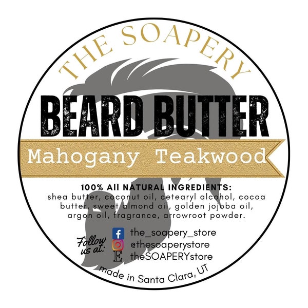 Beard Cream, beard butter, beard balm, style, soften, soothe skin, all natural, essential oils, men's products, man gift, manly
