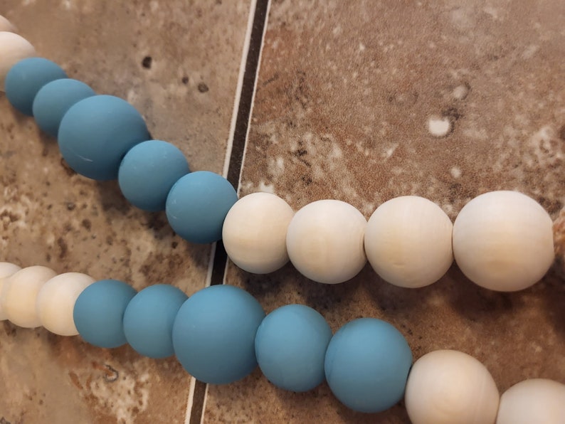 Lady Rope, Tiered Tray Decor, Farmhouse Decor, Wooden Bead Rope, Wooden ...