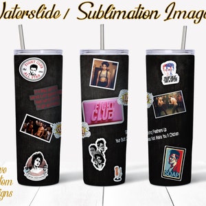 Fight Club, Water Slide, Template for Sublimation, 20 oz Skinny Tumbler Design