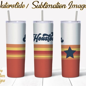 Houston Astros, Water Slide, Template for Sublimation, 20 oz Skinny Tumbler Design