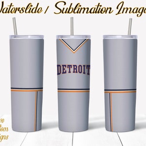 Detroit Tigers, Water Slide, Template for Sublimation, 20 oz Skinny Tumbler Design