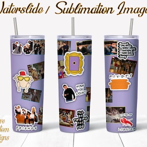 Freunde, Wasserrutsche, Vorlage für Sublimation, 20 Unzen Skinny Tumbler Design