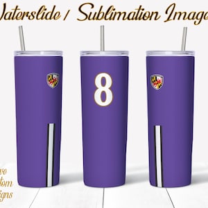 Baltimore Ravens **BUNDLE** , Water Slide, Template for Sublimation, 20 oz Skinny Tumbler Design