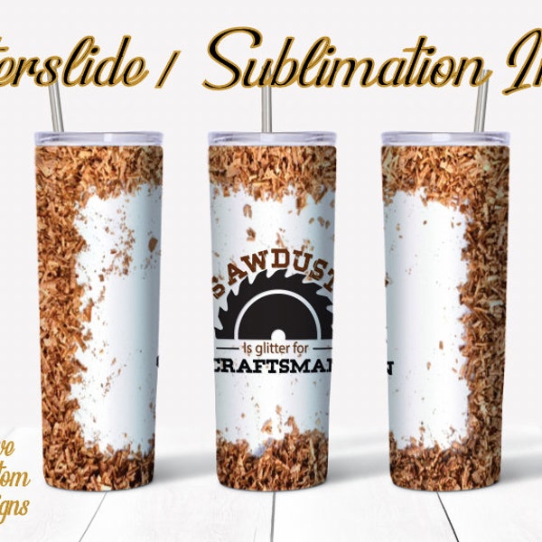 Craftsman Glitter, Water Slide, Template for Sublimation, 20 oz Skinny Tumbler Design