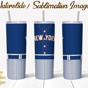 New York Mets, Water Slide, Template for Sublimation, 20 oz Skinny Tumbler Design