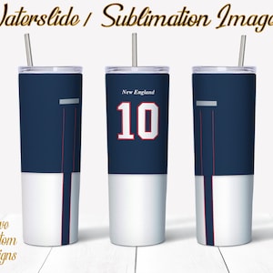 New England Patriots **BUNDLE** , Water Slide, Template for Sublimation, 20 oz Skinny Tumbler Design