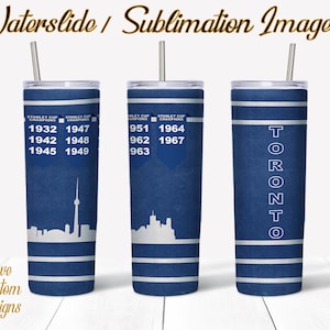 Toronto Maple Leafs, Wasserrutsche, Vorlage für Sublimation, 20 oz Skinny Tumbler Design