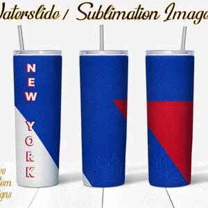 New York Rangers, Water Slide, Template for Sublimation, 20 oz Skinny Tumbler Design
