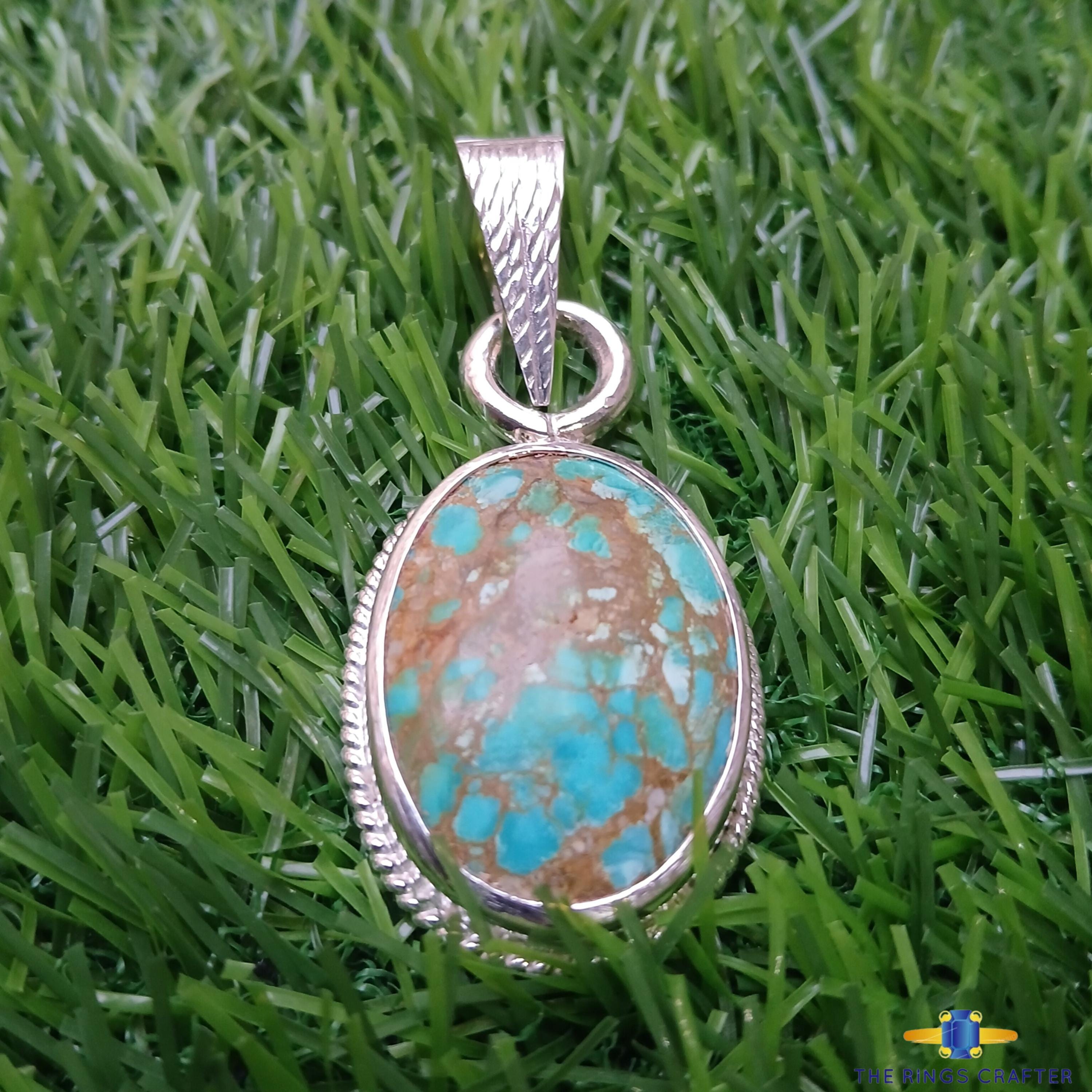 Natural Rare Nishapuri Feroza Handmade 925 Sterling Silver Pendant ...