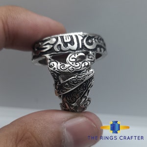 Natural Yemeni Aqeeq Ring Shifat al abad Carnelian Ring Panjtan Pak Names Ring Islamic Names Ring &quot;Mola Ali&quot; Name Handmade Men&#39;s Aqeeq Ring
