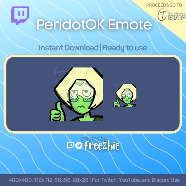 Steven Universe Emote for Twitch | OK Emote | PeridotOK | Emotes for Twitch and Discord | Steven Universe | Charity Posting