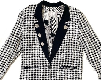 half white half black jacket