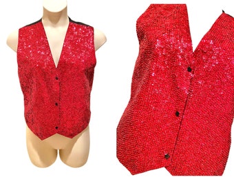 red sparkly vest