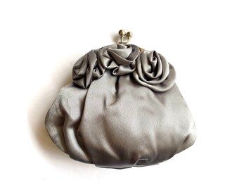 gray evening bag