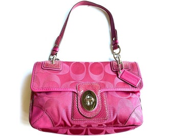 black coach purse with silver c's