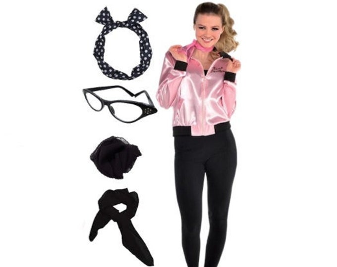 6 Piece Adult Grease Pink Lady Costume Set Size Small Grease Etsy