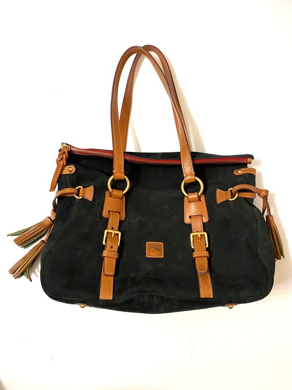 RARE Dooney & Bourke Florentine Tassel Satchel Black Suede - Etsy