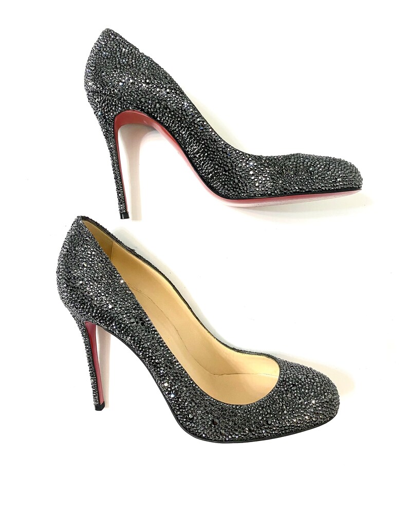 Authentic CHRISTIAN LOUBOUTIN Crystal Pump Heels Size 39.5 Etsy