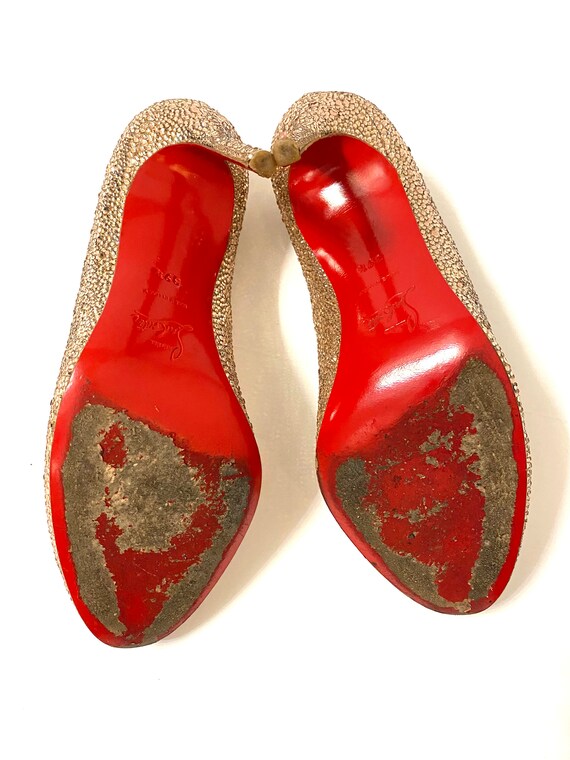 CHRISTIAN LOUBOUTIN Gold Crystal Pump Hakken Maat 39.5 - Etsy Nederland