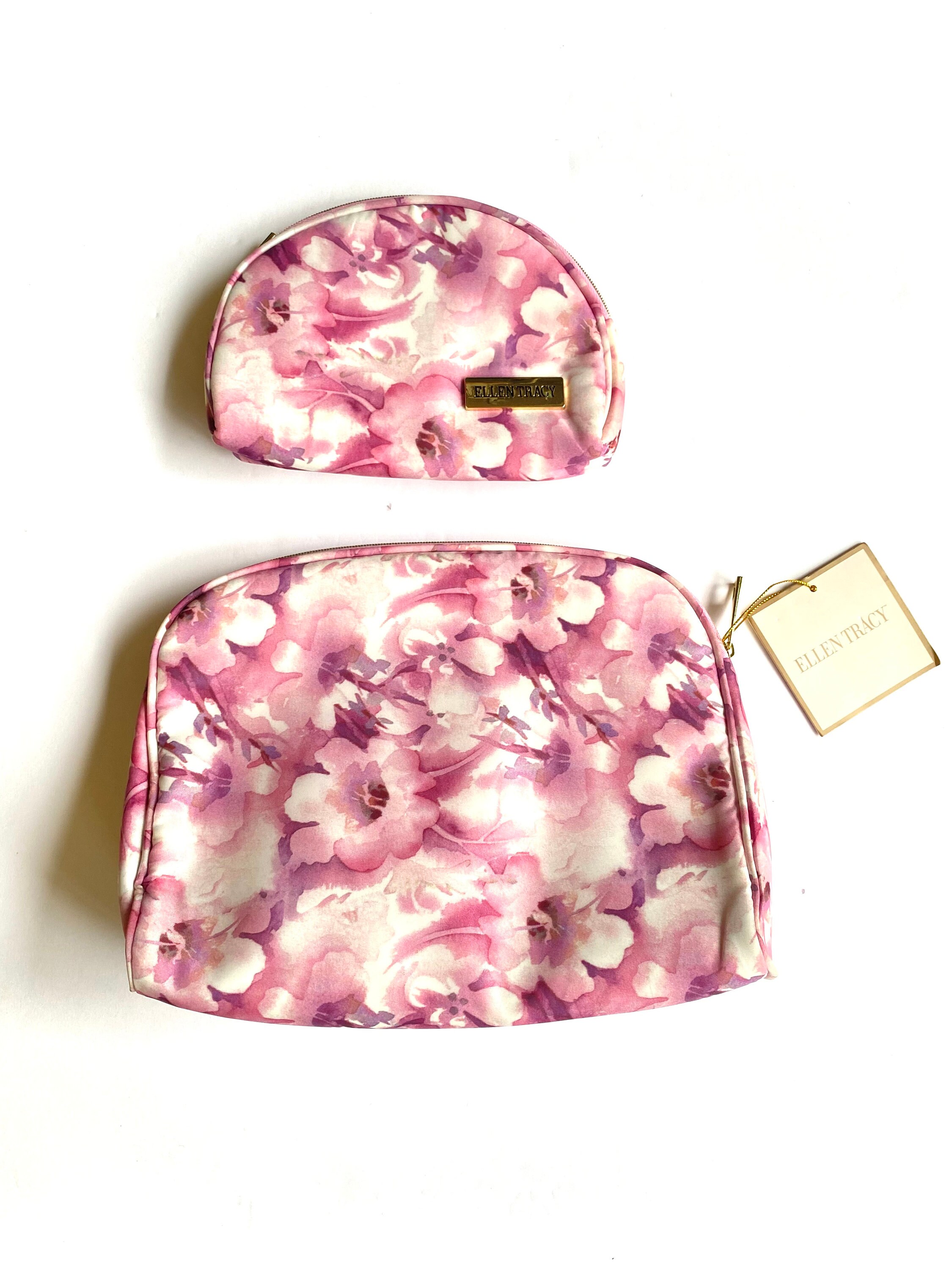 ELLEN TRACY Floral Cosmetic Travel Bag Pouch Set - Etsy ELLEN TRACY Floral Cosmetic Travel Bag Pouch Set - Etsy