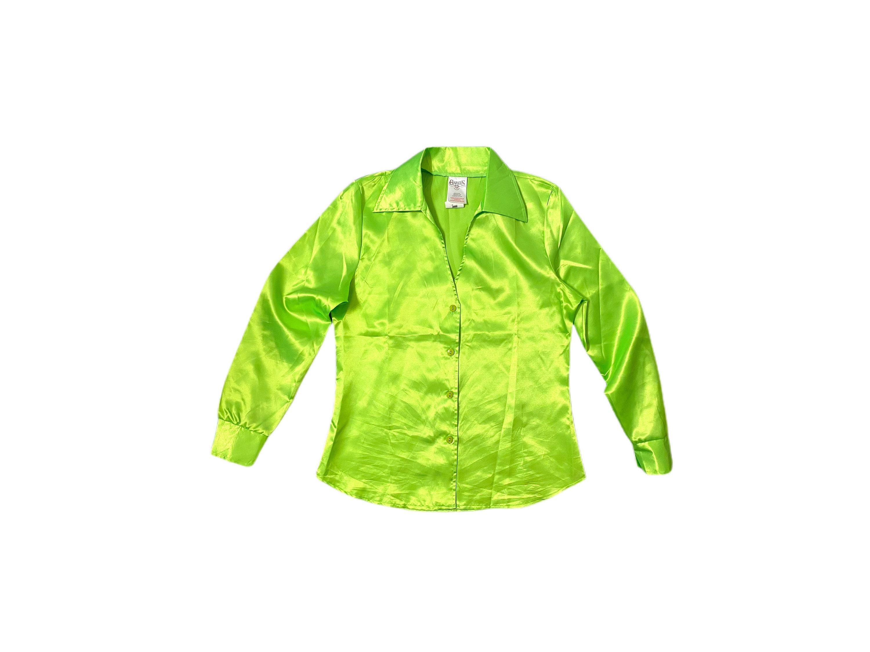 glow Green Dress Shirt Metallic Glow 