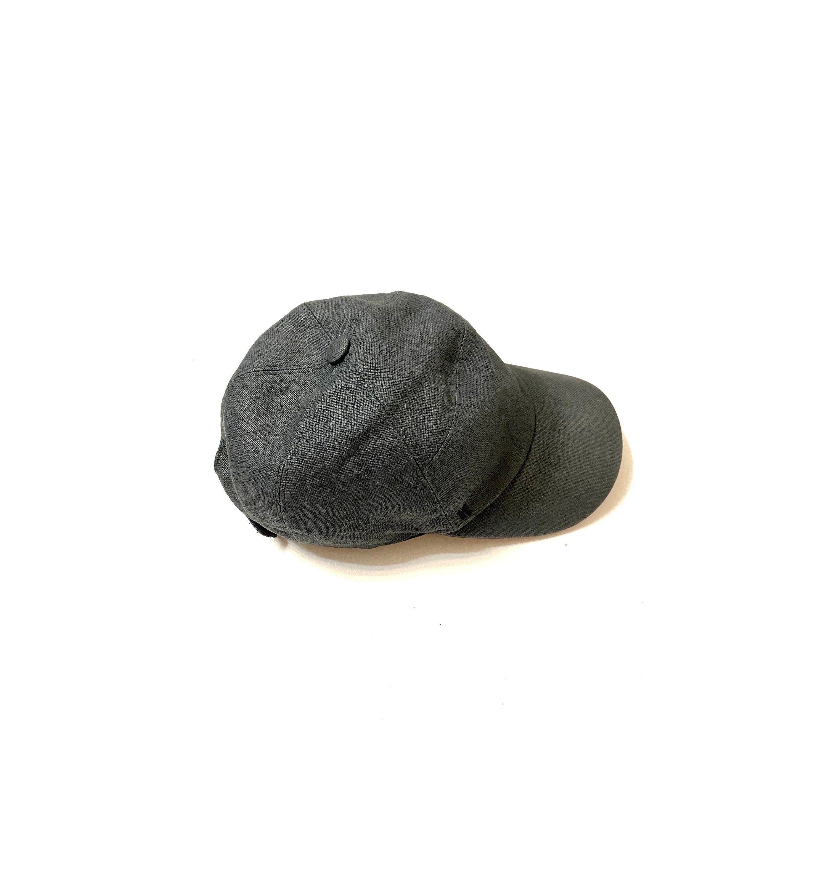 HERMÈS Gray Linen Cap Hat Size 59 