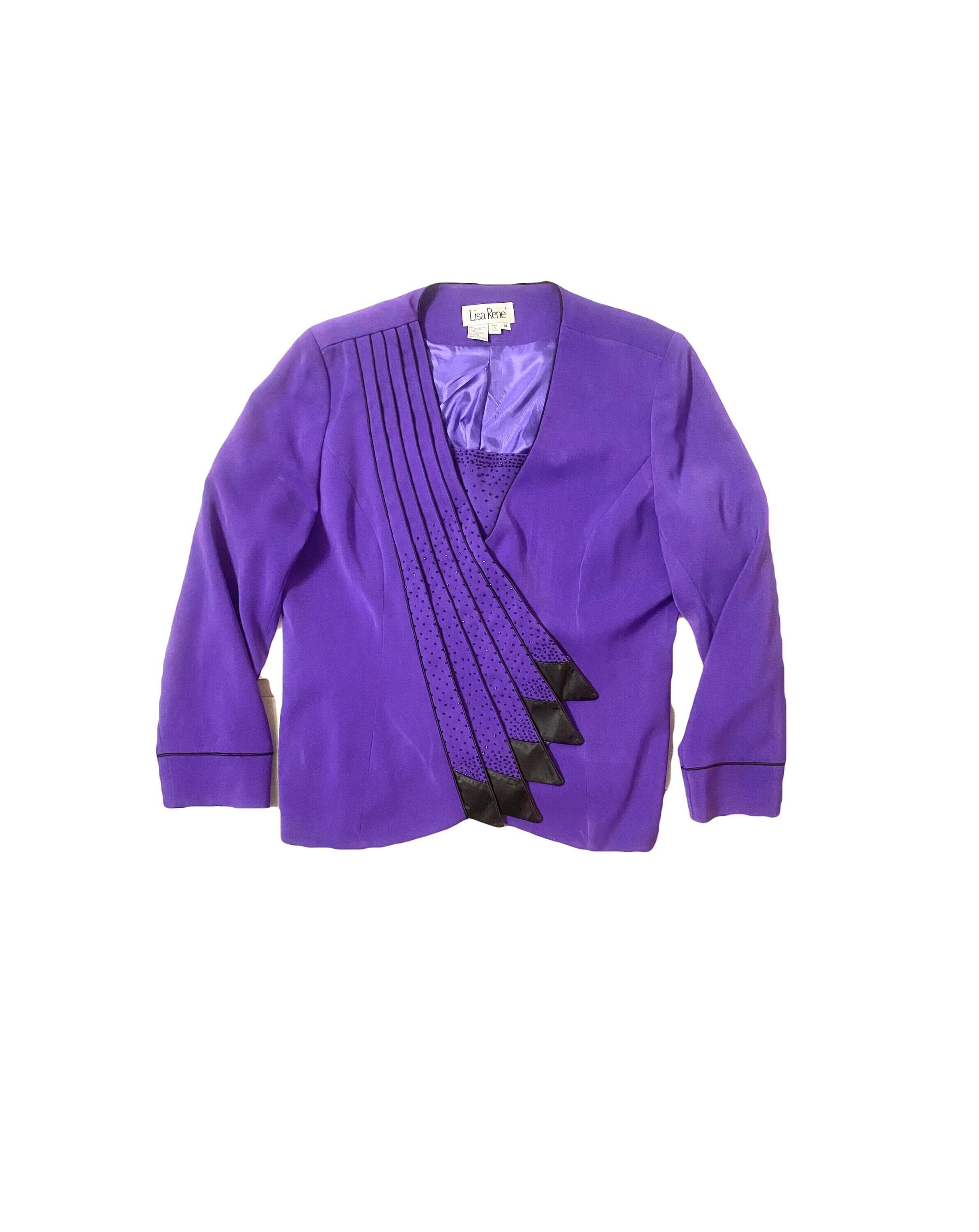 Vintage LISA RENE Purple Embellished 