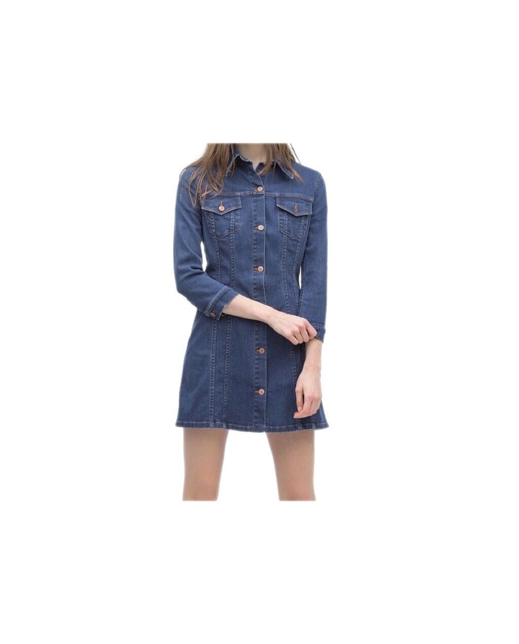Zara Jean Denim Long Sleeve Button Down 