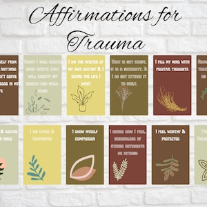 Cartões diários de afirmação para superar traumas | Download digital | 25 cartas