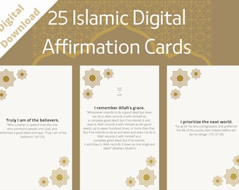 Muslim Affirmation Cards | Islamic Reminders | Islamic Gift | Islamic Affirmations for Muslims