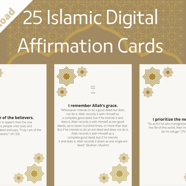 Muslim Affirmation Cards | Islamic Reminders | Islamic Gift | Islamic Affirmations for Muslims