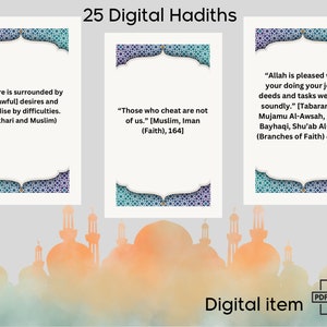 25 hadiths numériques islamiques | Rappels islamiques | Cadeau islamique | Affirmations islamiques pour les musulmans