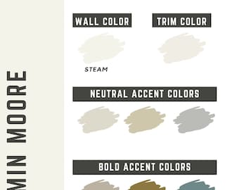 Steam Benjamin Moore whole home color palette - interior paint palette