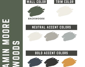 Backwoods Benjamin Moore whole home color palette - interior paint palette
