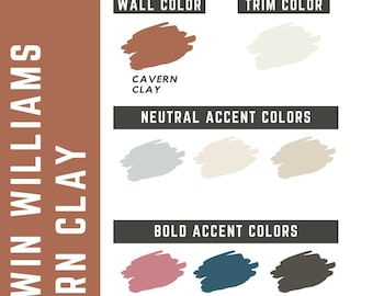 Cavern Clay Sherwin Williams whole home color palette - interior paint palette
