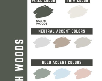 Behr North Woods whole home color palette - interior paint palette