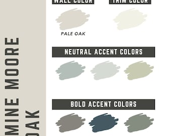 Pale Oak Benjamin Moore whole home color palette - interior paint palette