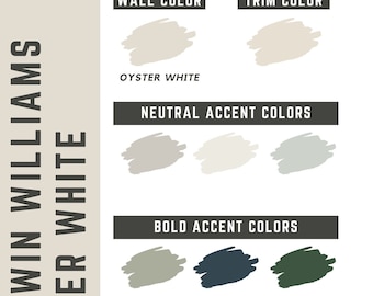 Oyster White Sherwin Williams whole home color palette - interior paint palette