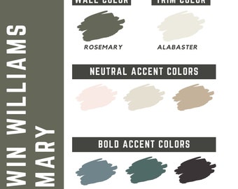 Rosemary Sherwin Williams whole home color palette - interior paint palette