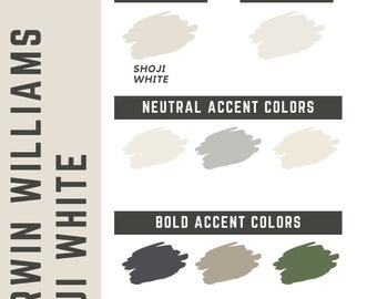 Shoji White Sherwin Williams whole home color palette - interior paint palette