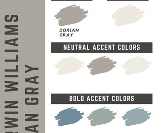 Dorian Gray Sherwin Williams whole home color palette - interior paint palette